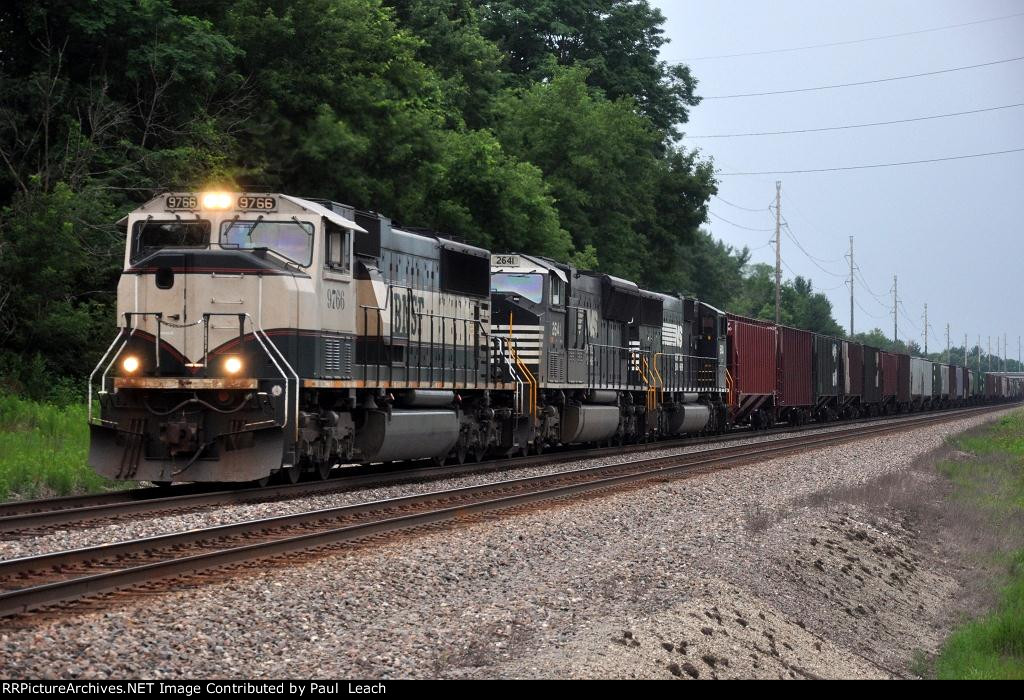 Grain train rolls east